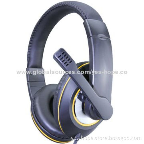 Computer stereo headset for telephone operator